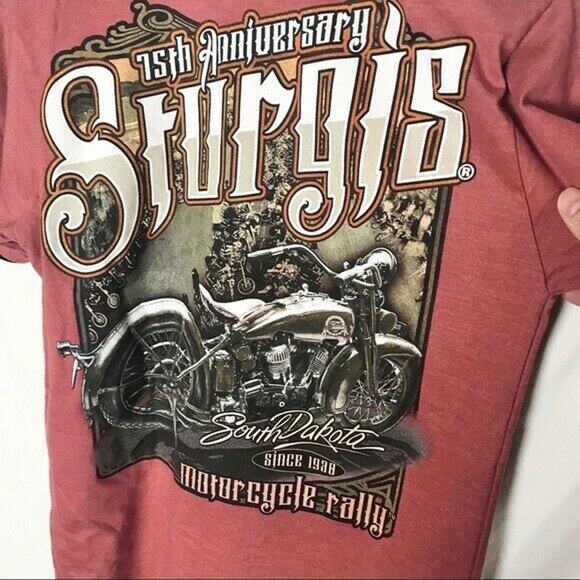 Sturgis Motorcycle Rally Men's Small 75th Anniversary Shirt South Dakota Harley - Picture 1 of 8